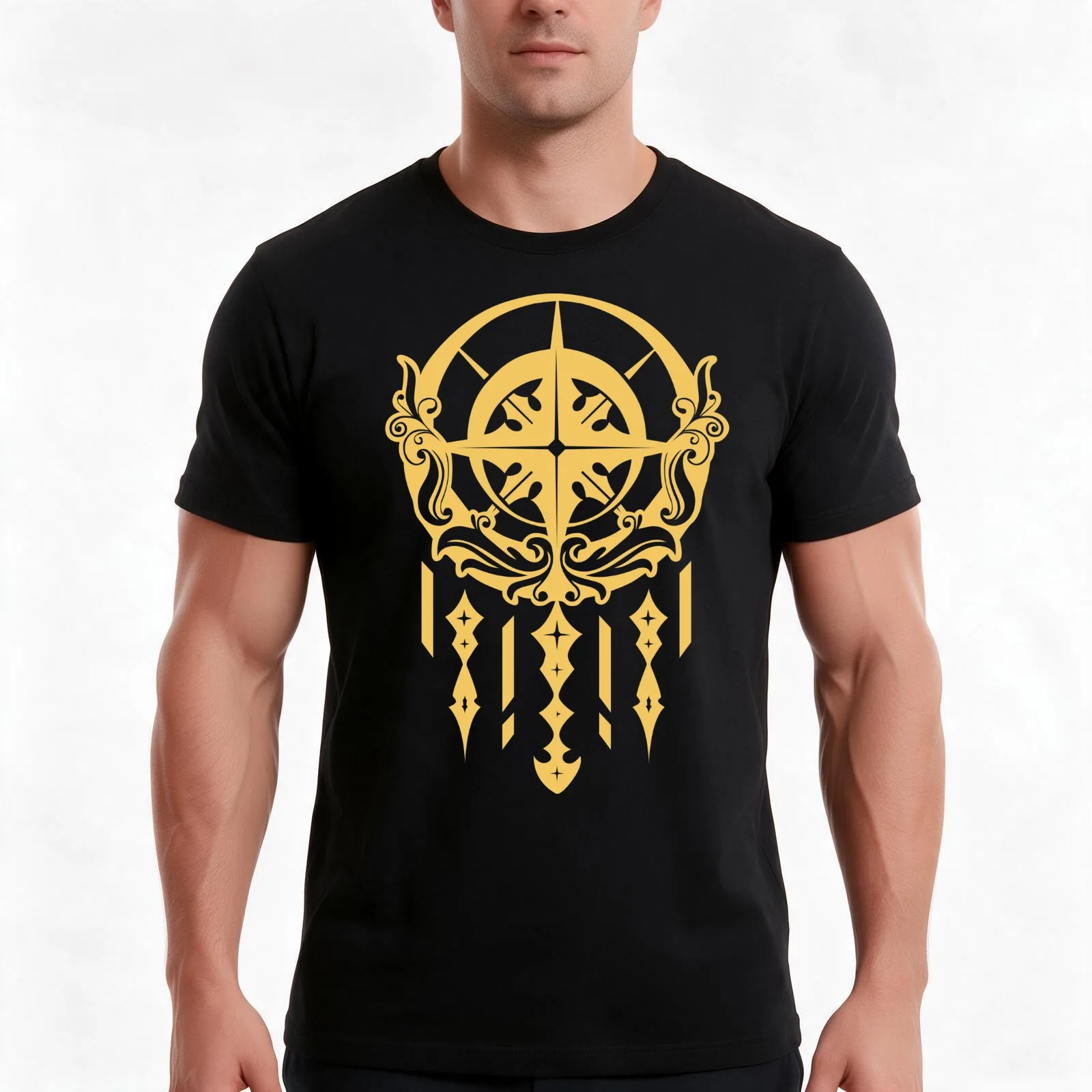 Dreamcatcher Raid of Dream GOLD T-Shirt Summer Casual Cotton Tee Oversized Streetwear Tops Vintage Graphic Print 100% Cotton