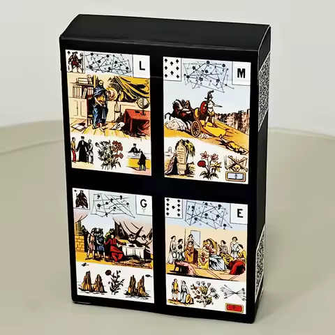 54 Pcs Lenormand Oracle Cards Grand Jeu De Mlle Lenormand Deck 9*6cm Printed on 350GSM Double Embossed Cardstock