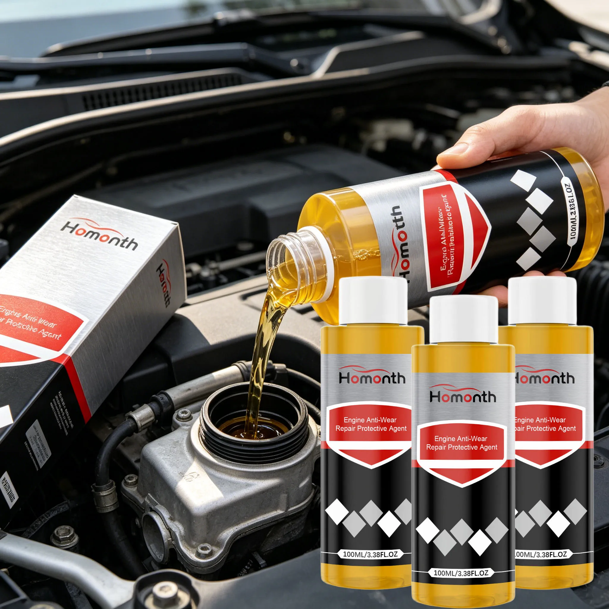 Engine Anti Wear Protection Additive Motor Friction Drag Reducer Lubricant Boost Power Anti-Shaking Engine Carbon Remover Liquid