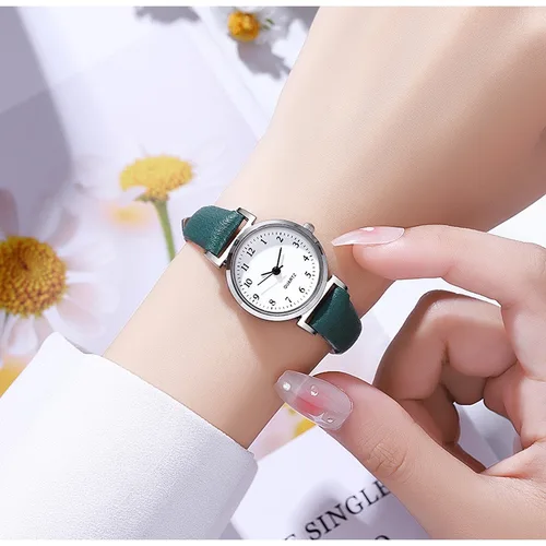 Imagen 2 del producto Reloj Retro Simple para mujer, esfera pequeña, correa fina, correa de cuero, relojes de cuarzo para mujer, reloj de pulsera, reloj часы жletiе.05..05.