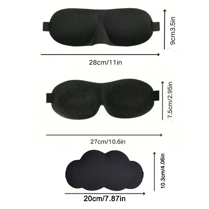 1/2/5 قطعة ثلاثية الأبعاد كوب احيط قناع النوم ضوء الليل الأسود حجب الغمامة تنفس فائقة النعومة الجلد ودية Unisx قناع عين