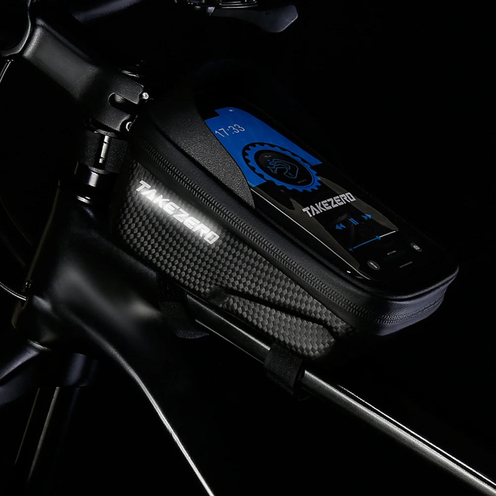 Bolsa para bicicleta con pantalla táctil, funda para teléfono, barrera ligera, impermeable, bolsa para cuadro frontal de bicicleta, carcasa dura, accesorios para ciclismo