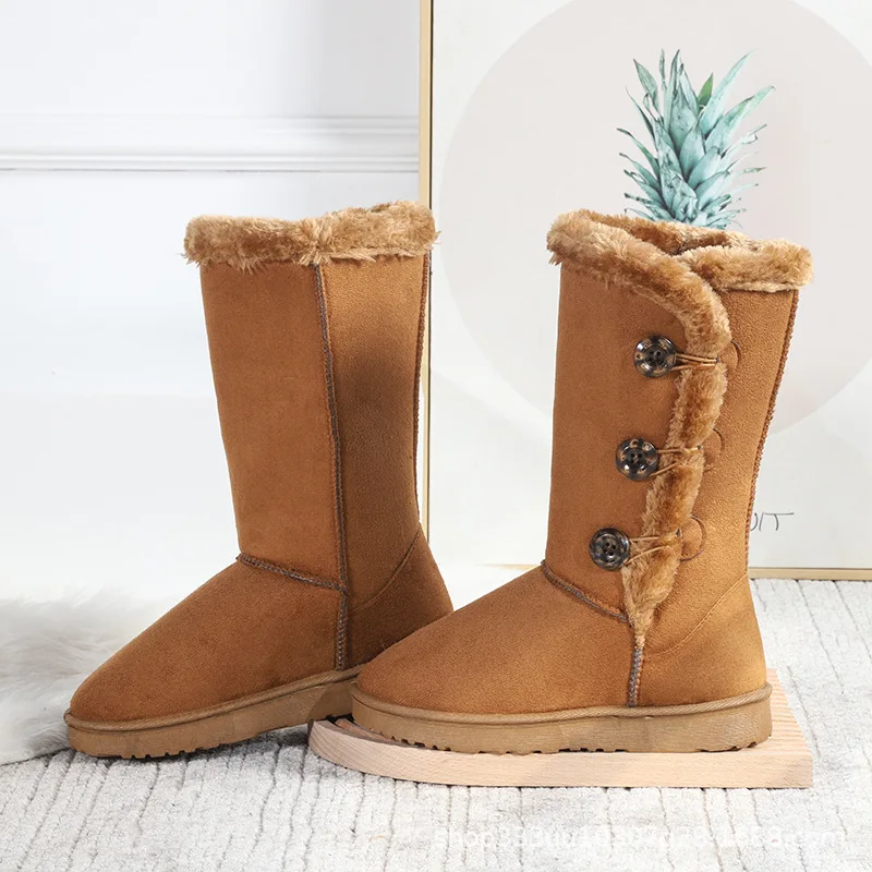 2024 New Winter Cashmere Snow Boots Women's Warm Non-slip Cotton Shoes