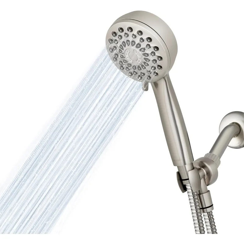 High Pressure Hand Held Shower Head With Hose, PowerPulse Massage 7-Mode, Brushed Nickel XPB-769ME