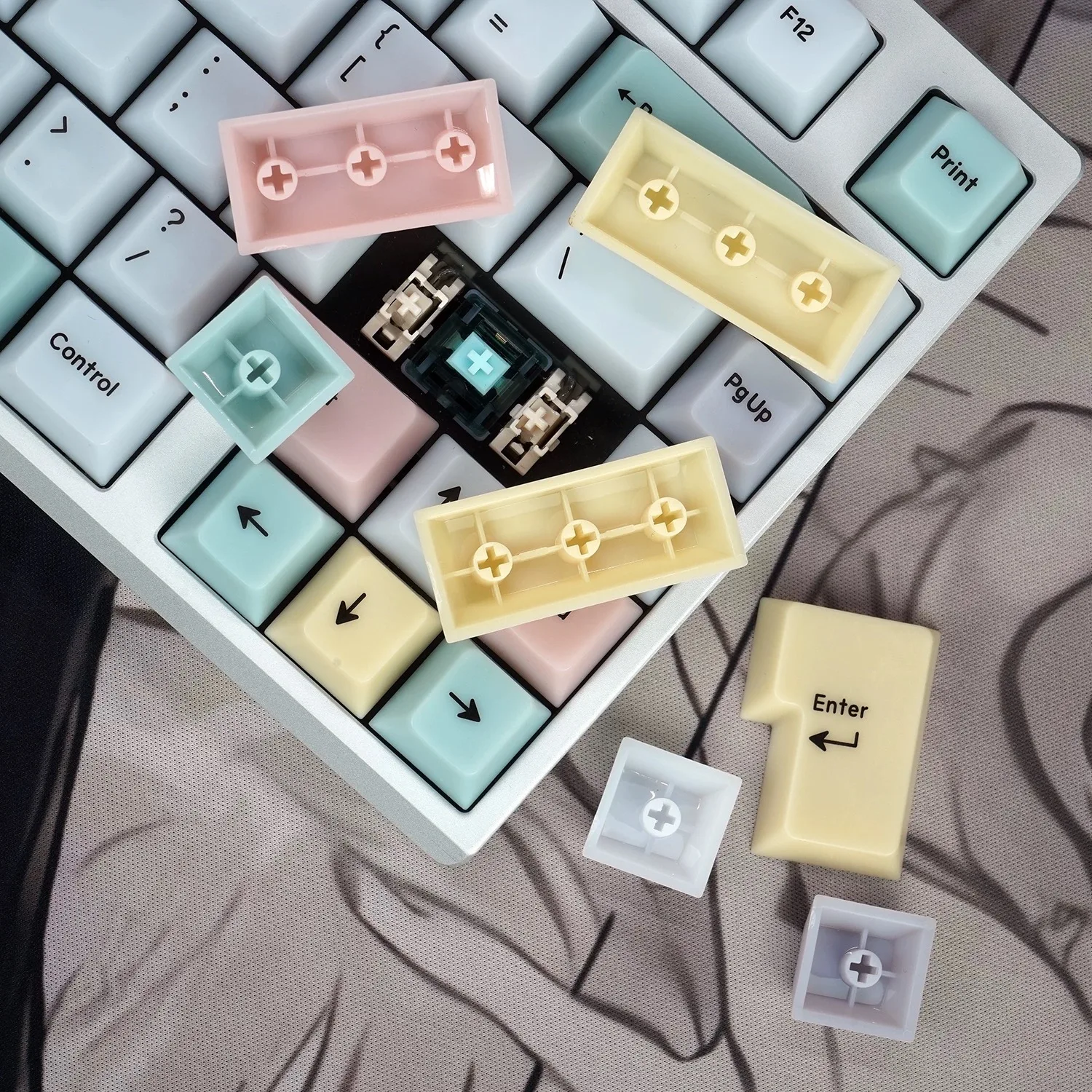 JCM Fog Kermeates Keycap Chalk Keycap Cherry Profile 128 Keys For Cherry MX mechanical keyboard Alice Layout