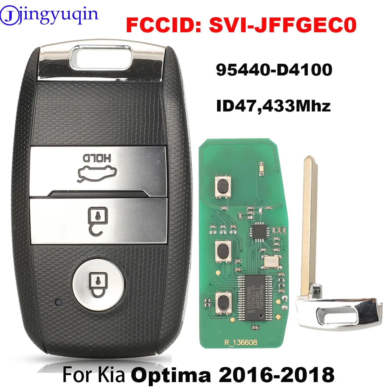 jingyuqin Smart Car Key 433MHz With ID47 95440-D4100 For Kia Optima 2016-2018 Car Key Remote FCCID: SVI-JFFGEC0