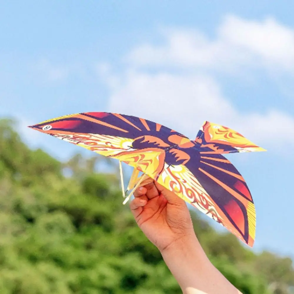 New Flying Outdoor Birds Elastic Rubber Band Powered Flying Birds Kite Funny Kids Toy Gift Outdoor Sports 10PCS Random Color