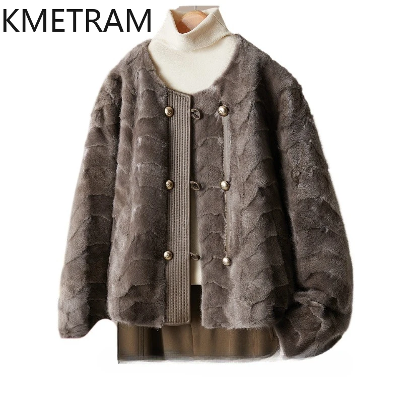

KMETRAM Natural Mink Fur Coat Woman Short Real Fur Ladies Jacket 2025 Clothes Luxury New in Outerwears пуховик женский зимний