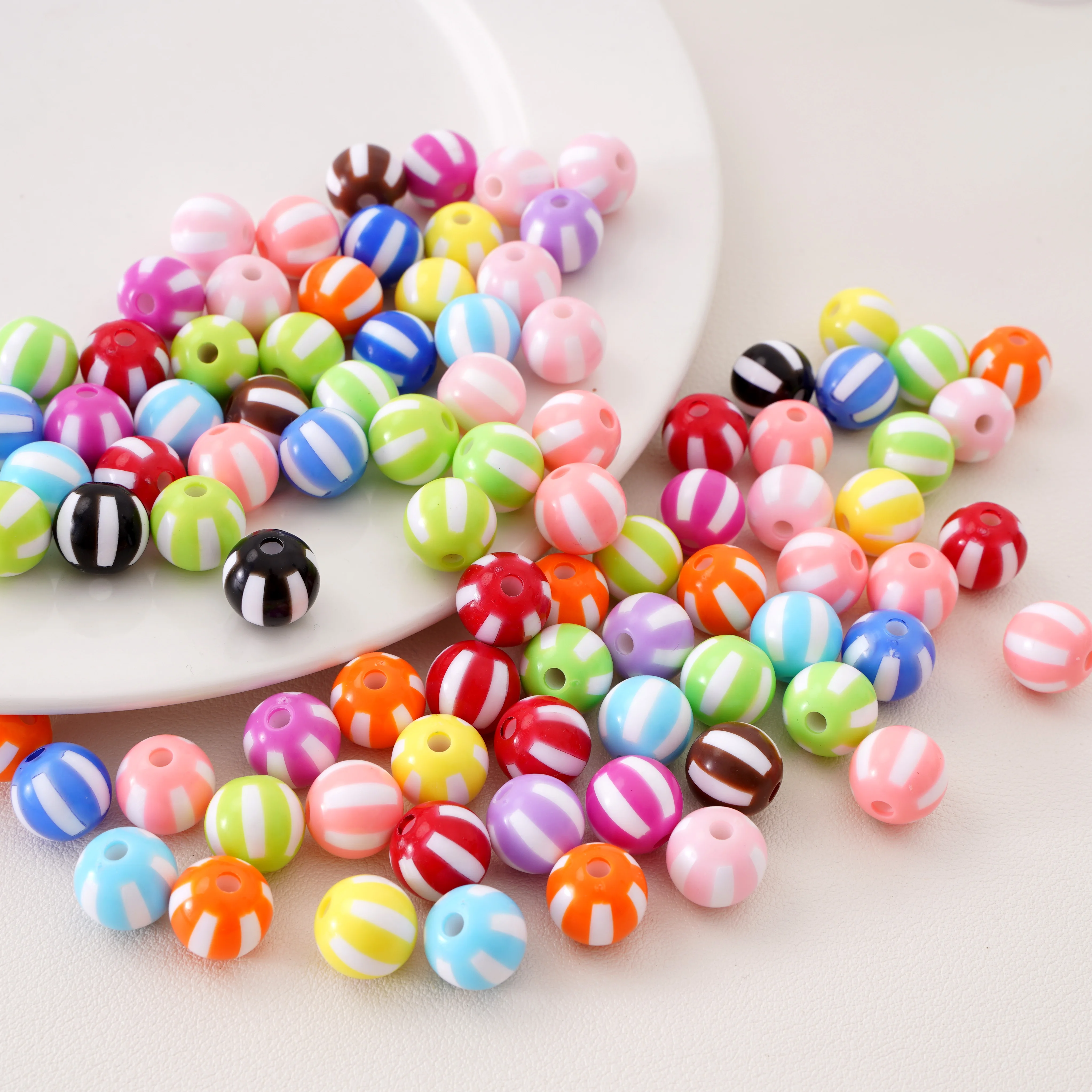 10-20Pcs 12mm Colorful Acrylic Round Beads Loose Spacer Beads for DIY Jewelry Making Bracelet Phone Chain Charm Materials