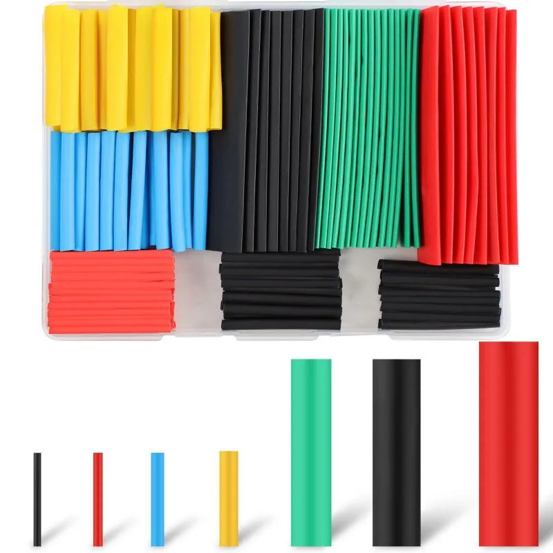 2:1 Times Shrink,Heat Shrink Tube Set,Polyolefin,Insulated Heat Shrinkable Sleeve for Wire Connection and Data Line Protection