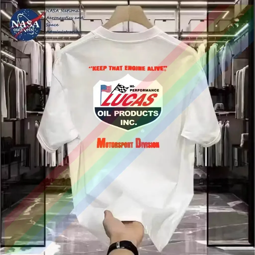 LUCAS popular cotton Lucas Oil T-shirt comfortable work casual business high quality short sleeve