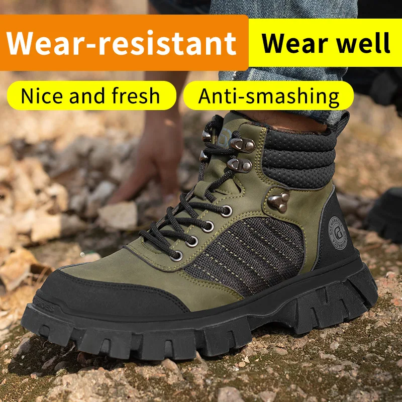 Work Boots Indestructible Safety Shoes Men Steel Toe Shoes Puncture-Proof Sneakers Male Footwear Shoes Women Non Slip Work Shoes