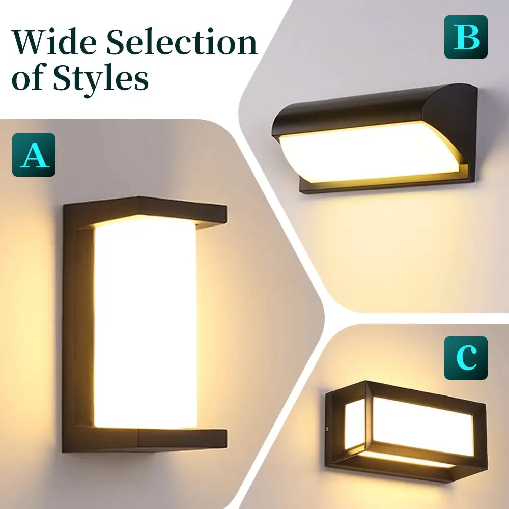 Retro Rectangular Wall Lamp Outdoor Lighting Porch Eaves Led Wall Lights for Courtyard Pathway Exterior Decor Luminaire Fixtures