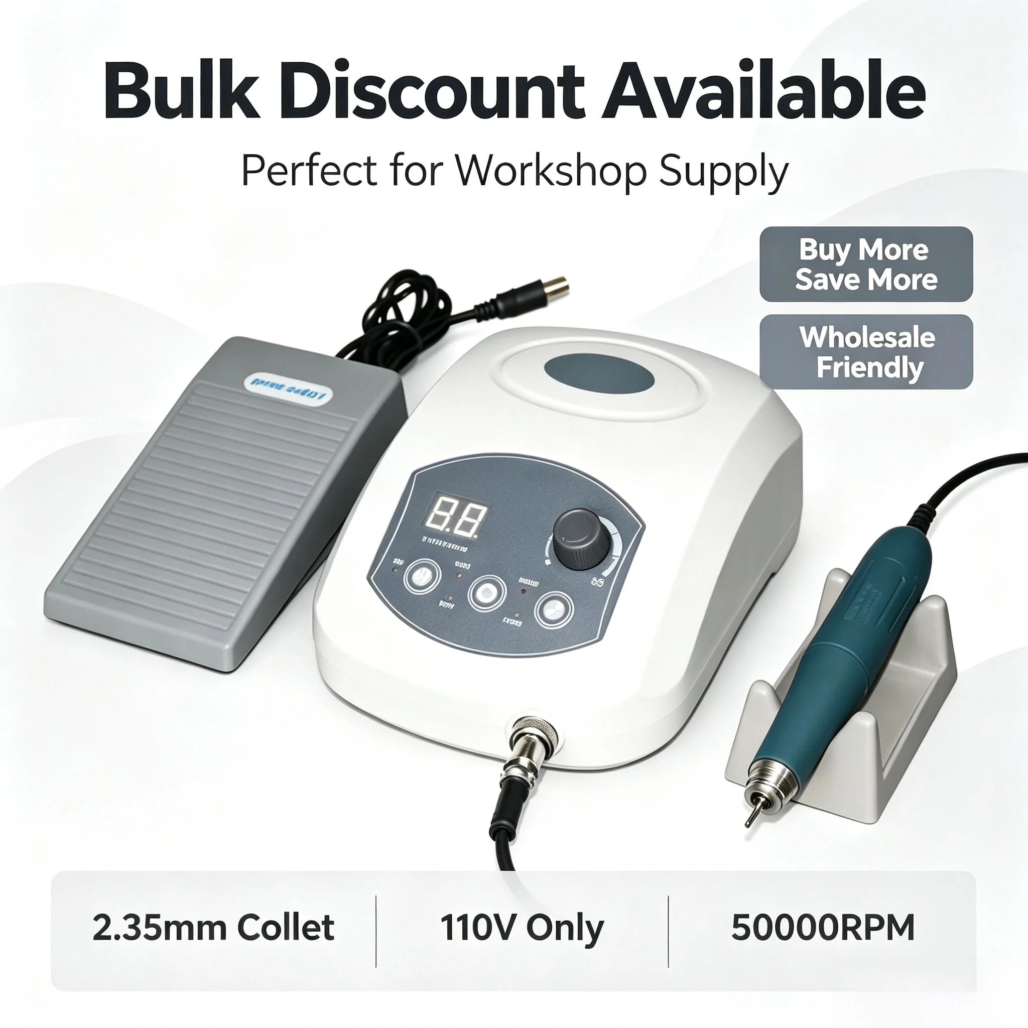 Brushless Micro Motor Handpiece 50000RPM 230W Electric Nail Drill Engraver For Jade Wood Olive Nut Carving PolishingGrindingTool
