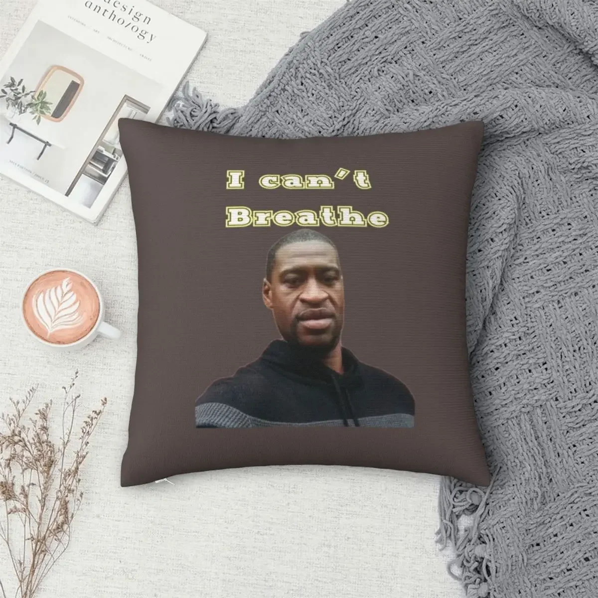 Pillow Cover George Floyd Graphic Cushion Cover Breathe Violent Retro Trendy Pillow Case For Sofa Home Decoration Pillowcases