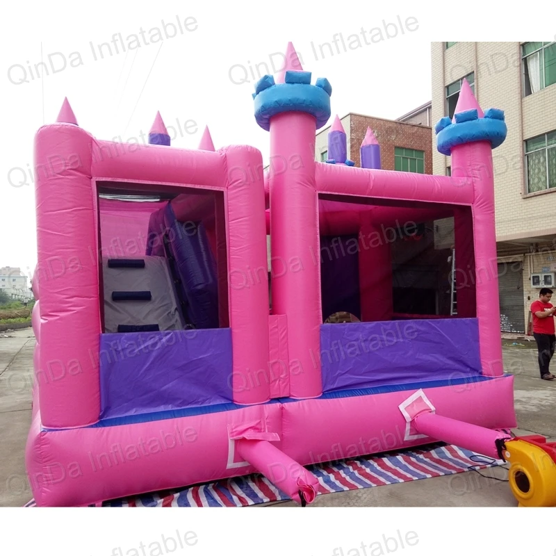 Castillo inflable de princesa Qinda de Guangzhou con tobogán de agua, piscina, Castillo de salto para niños a la venta