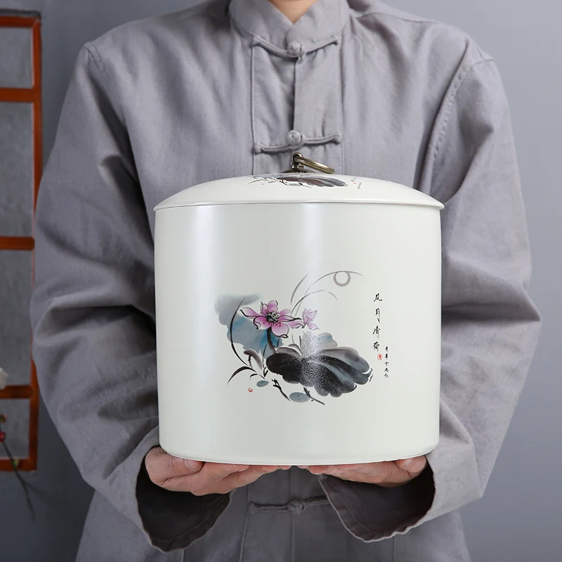 Tarro de té de cerámica Retro chino, tarro de almacenamiento de té sellado para el hogar, mascarilla Facial en polvo, se puede utilizar para almacenar especias de cocina, 1 Uds.