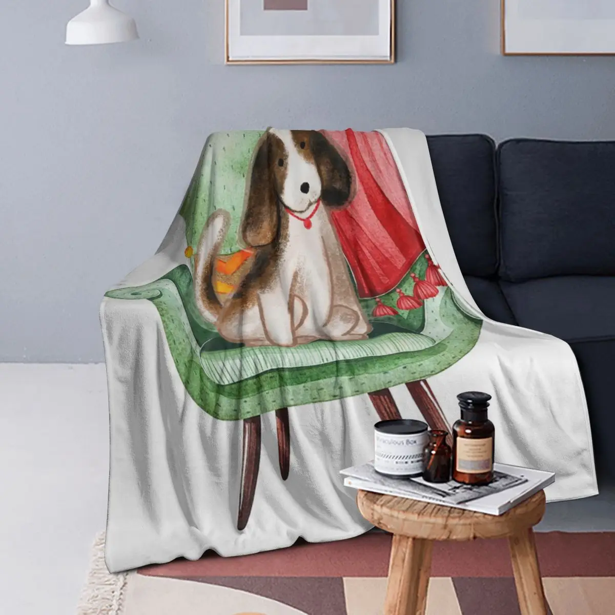 

Счастливый диван, собака, милое одеяло с изображением бигля, мягкое теплое фланелевое одеяло, постельное белье для кровати, гостиной, пикника, путешествия, домашний диван