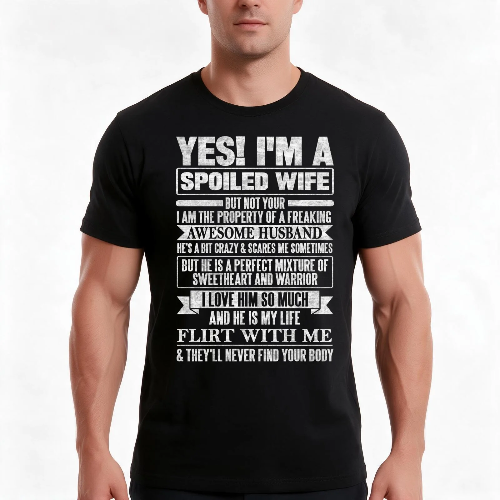 YES! I'M A SPOILED WIFE T-Shirt, Summer Casual Cotton Tee, Oversized Streetwear Tops, Vintage Graphic Print, Unisex Men Women