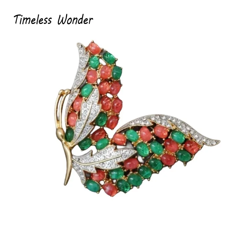 Timeless Wonder Fancy Zircon Butterfly Brooch Pins for Women Designer Jewelry Runway Rare Luxury Gift Top Rare Cute 5348