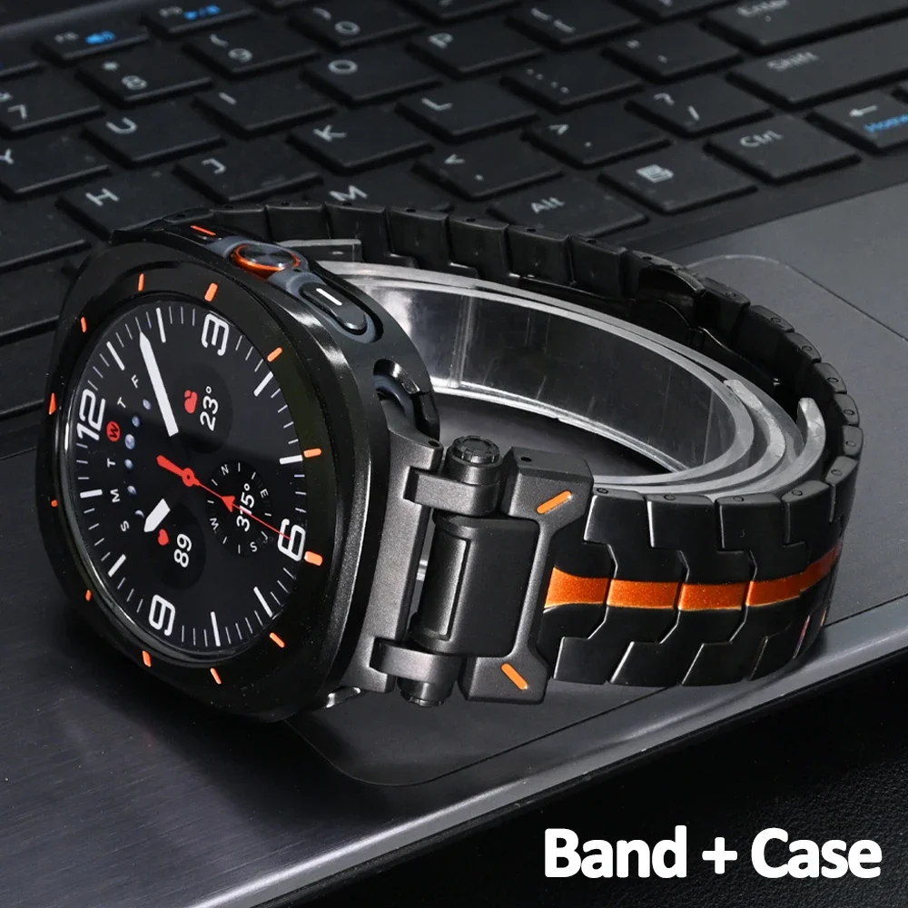 Stainless Steel Bracelet+Aluminum Alloy Case for Samsung Galaxy watch Ultra 7 47mm Luxury Band for Galaxy Ultra 7 47MM Bracelet