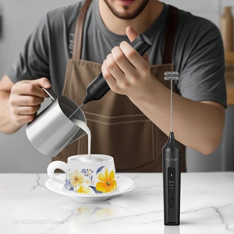 Circle Joy Portable Electric Milk Frother Foam Maker Handheld Rechargeable Foamer High Speeds Drink Mixer Cooking Tools