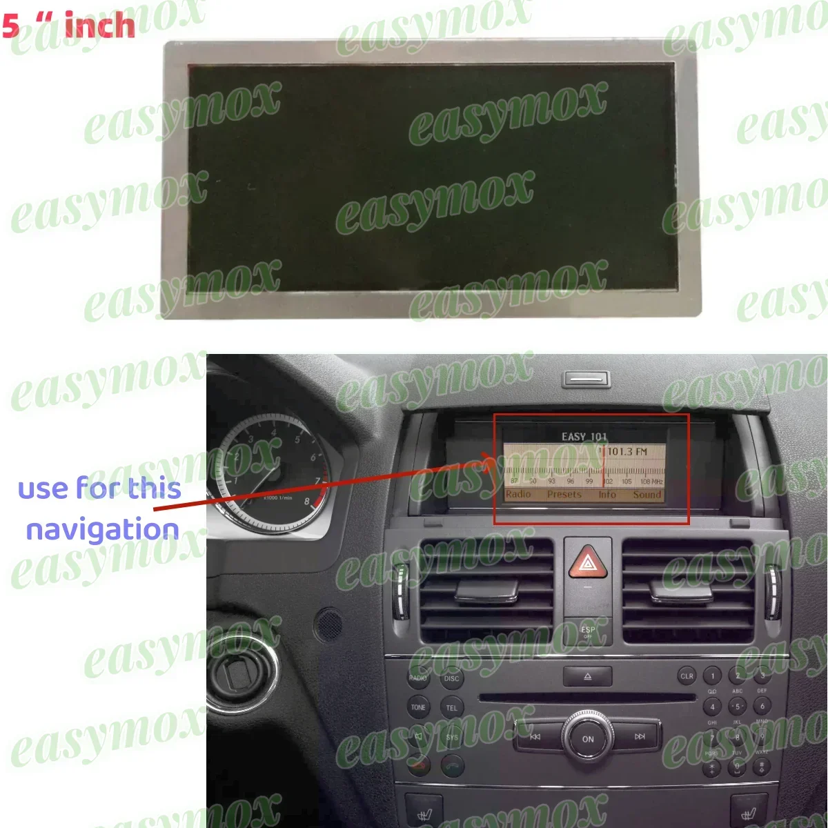 Lq050b5dr03 display lcd para 2008-2011 mercedes-benz classe c c300 w204 w164 tela de navegação de informações em um 2048204297