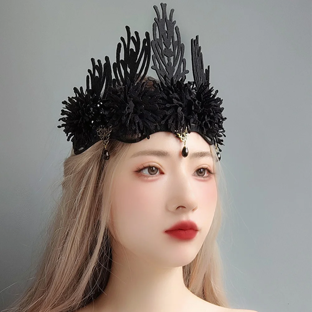 

Gothic Bride Headband Exquisite Lightweight Halloween Crown Party Cosplay Headband Gothic Hair Accessories Fantasy Accessories
