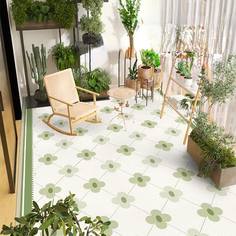 Household Kitchen Geometric Waterproof and Oil-proof Rug Simple Balcony Non-slip Mat Pvc Wipeable and Cutable Bay Window Mats