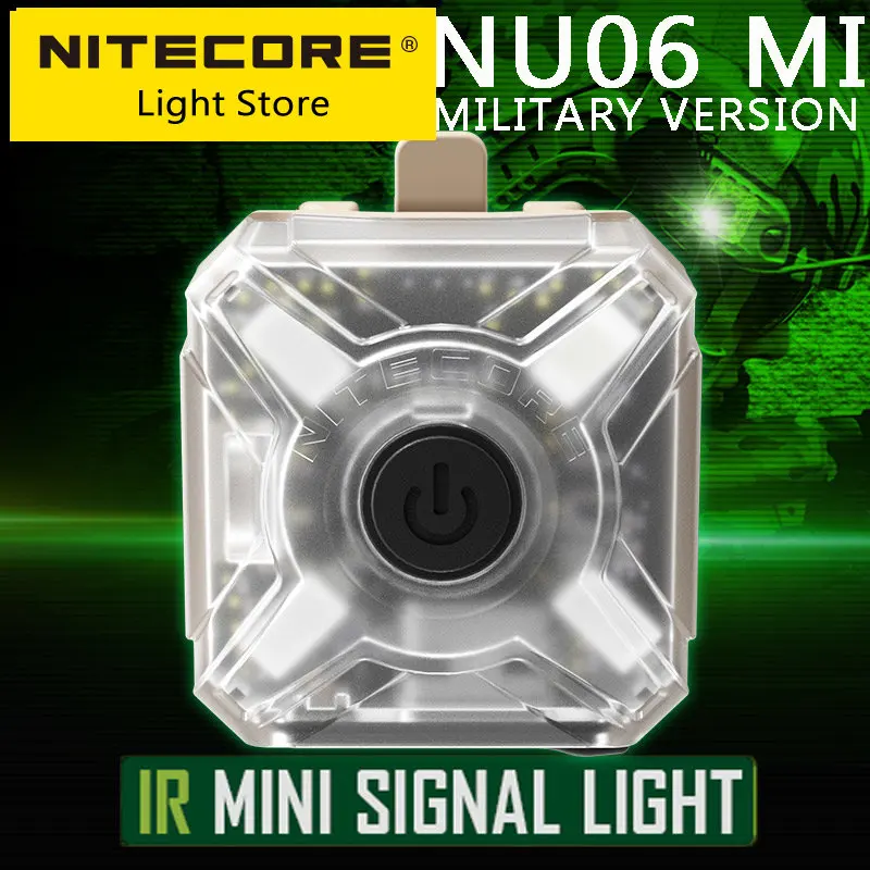 NITECORE NU06 MI IR MINI Signal Light Four Source LED USB-C Rechargeable Military Tactical Warning Headlamp for Helmet Backpack