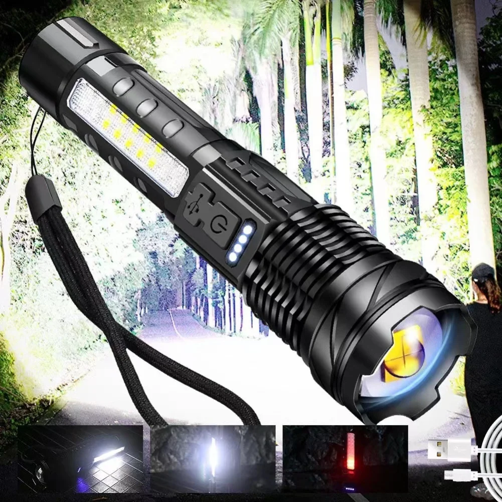 1 قطعة مصباح يدوي قوي 30 واط UltraBright USB مصباح ليد جيب قابل لإعادة الشحن مع ضوء العمل COB لملحقات الإضاءة في الهواء الطلق