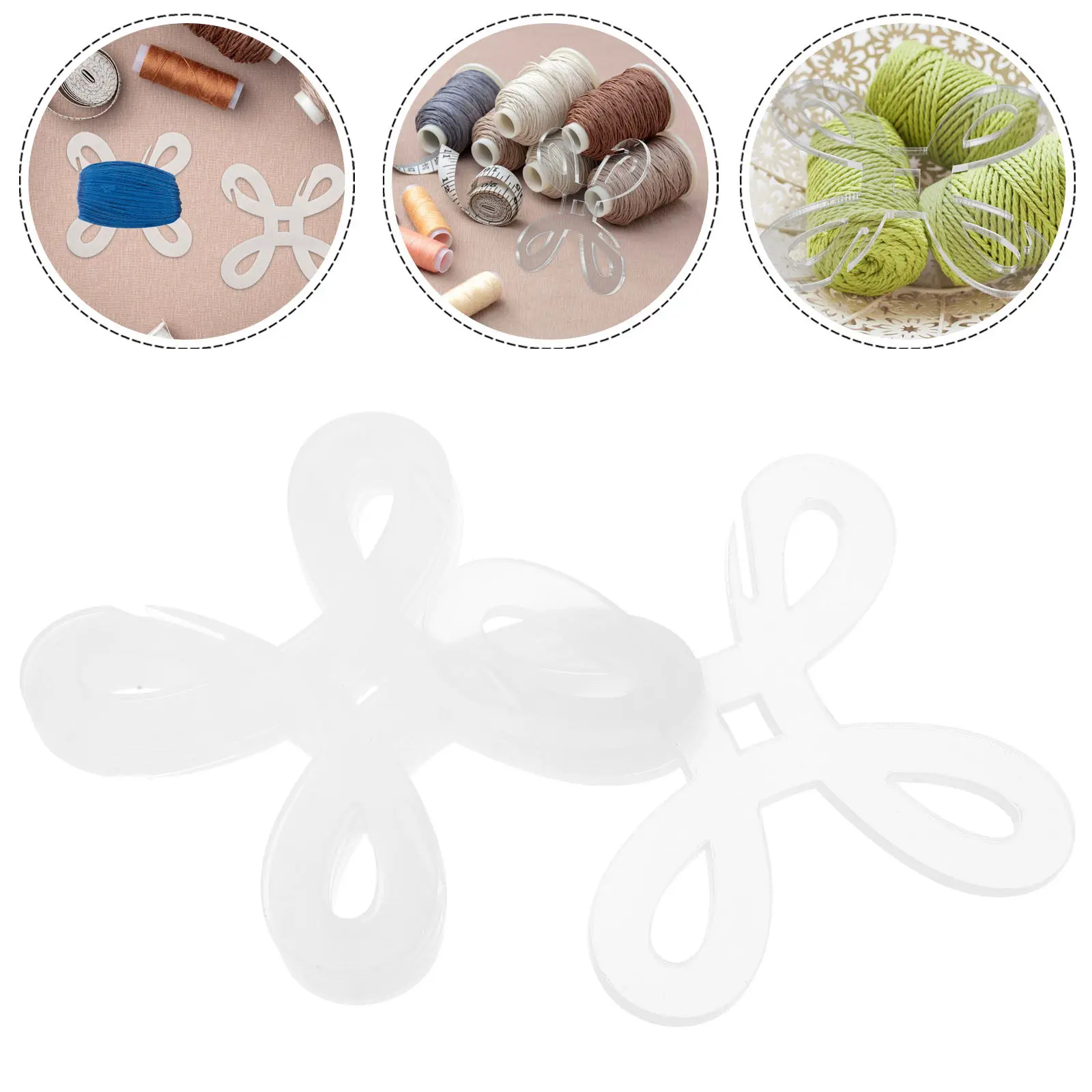 

5Pcs Transparent Acrylic Yarn Bobbins Cross Stitch Floss Winder Embroidery Thread Organizer Sewing Tool Yarn Bobbins