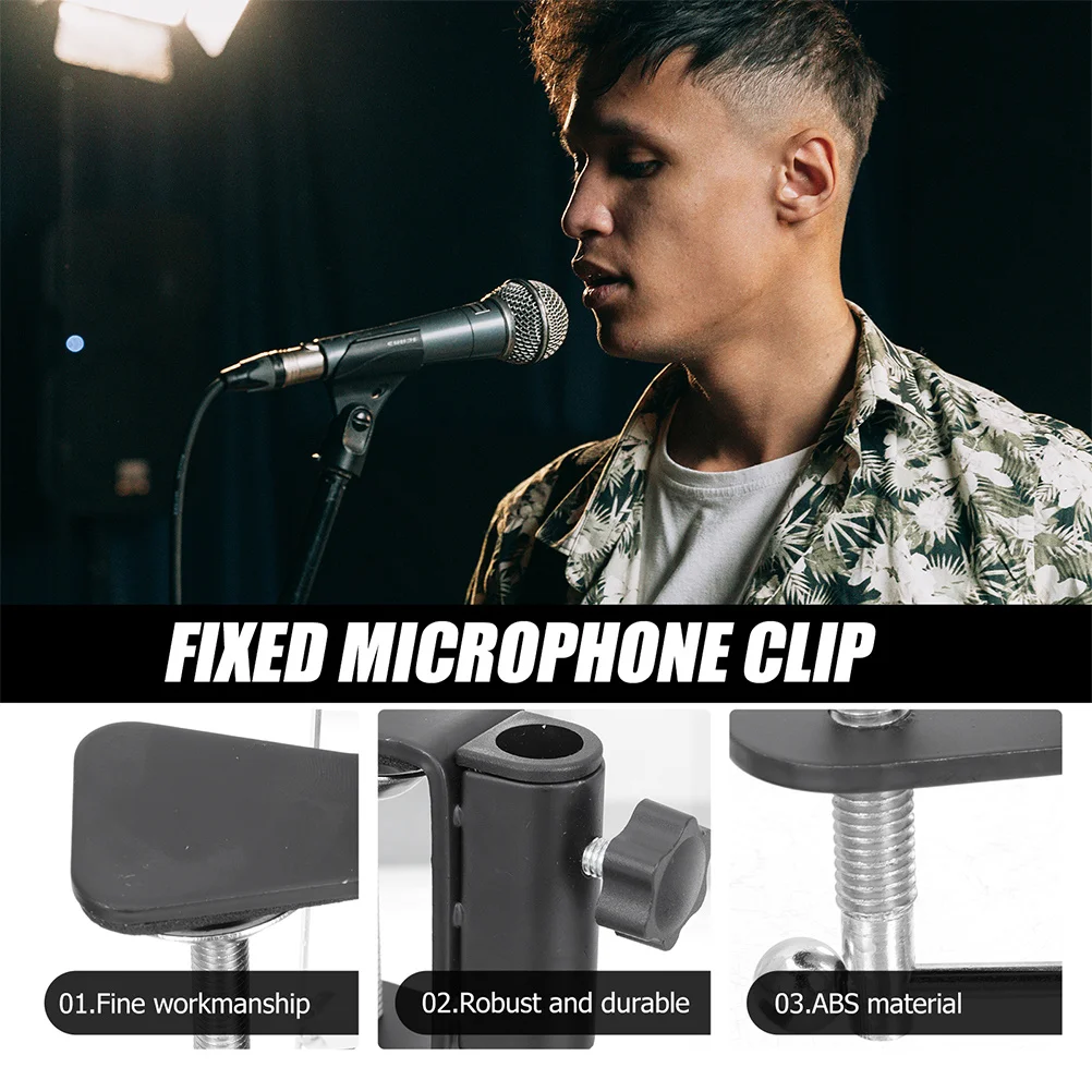 

2pcs Table Mount Clamps L-Shape Desk Clamps For Microphone Stand Studio Stage Broadcast Use Metal Corner Brackets Hardware
