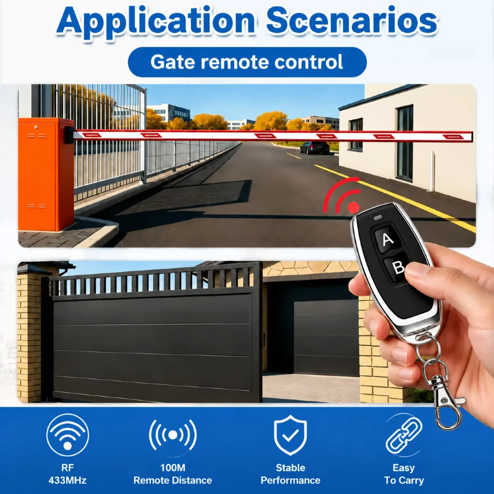 FUNNYSHIELD 433Mhz Remote Control Wireless Switch DC 12V RF Relay Receiver and 2CH Transmitter For Gate LED Garage Door DIY
