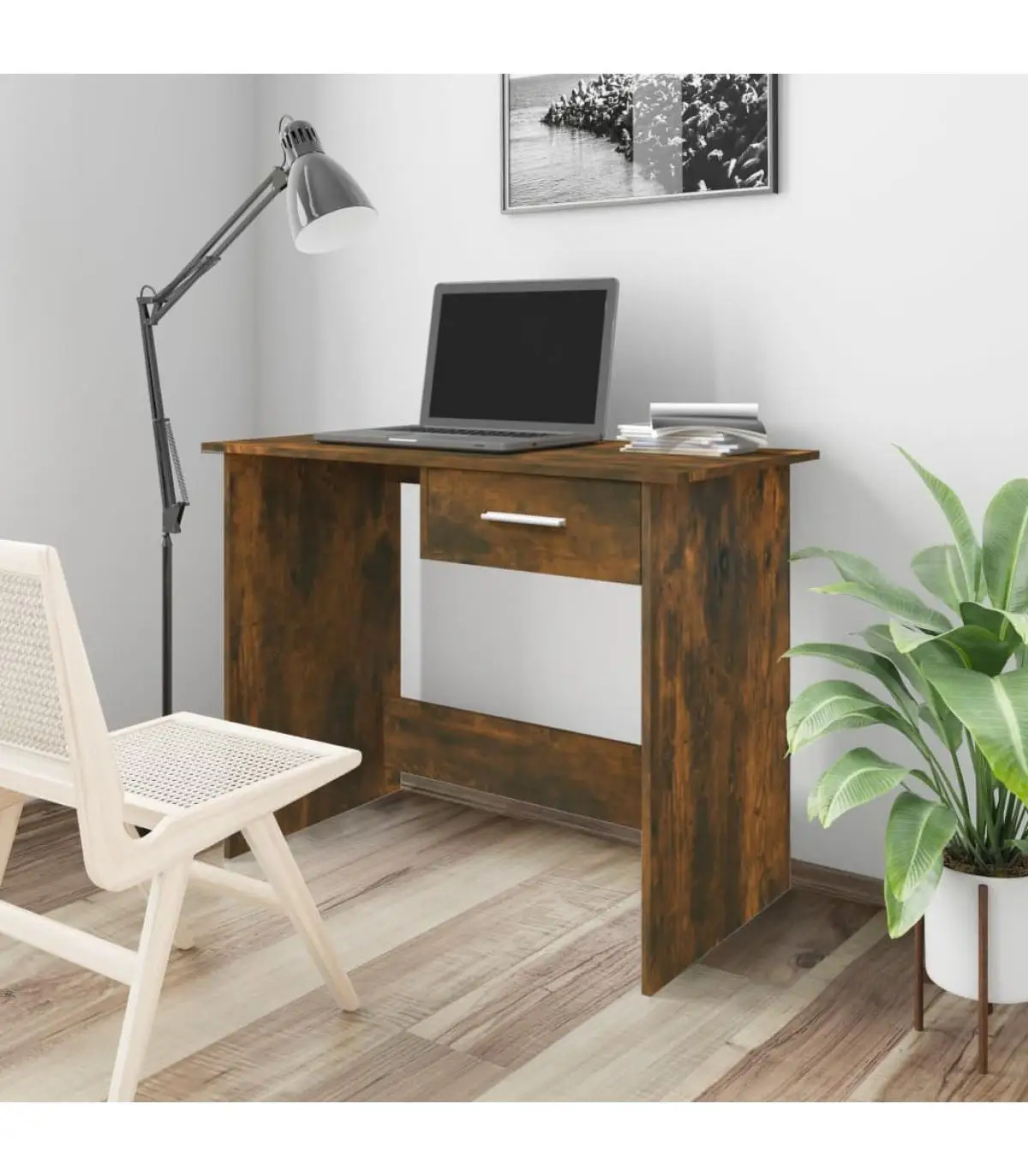 Desks desk plywood smoked oak 100x50x76 cm