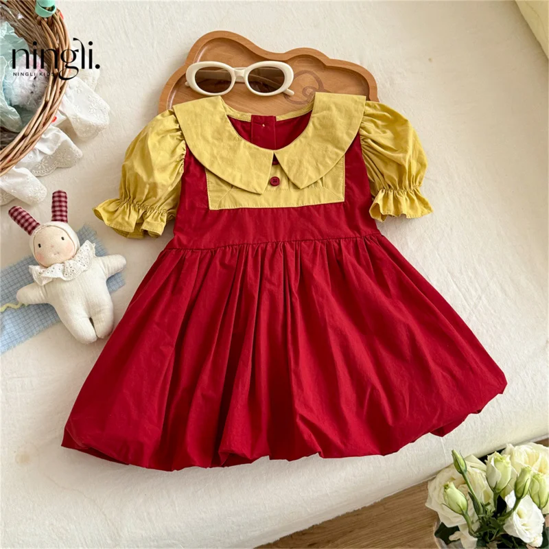 

Chibi Maruko-chan Girl's Dress2025Summer Children's Stylish Princess Dress Baby Summer Outfit