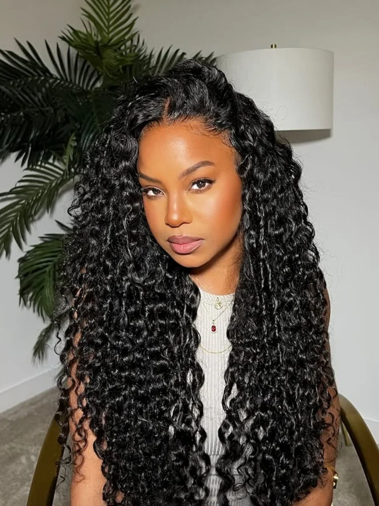 

250 Density 13x6 HD Deep Wave Lace Frontal Wigs 13x4 Water Wave Curly Human Hair 5x5 Glueless Lace Front Wig 30 40 Inch Closure