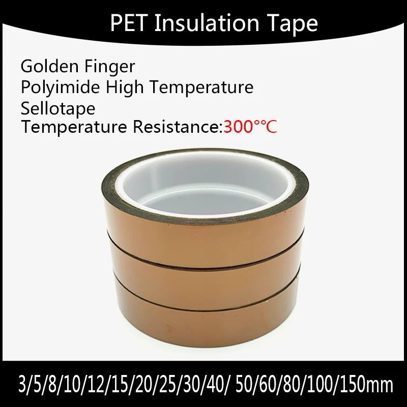 200mm-400mm 3D Printer Parts High Temperature Resistant Heat BGA Kapton Polyimide Insulating Thermal Insulation Adhesive Tape