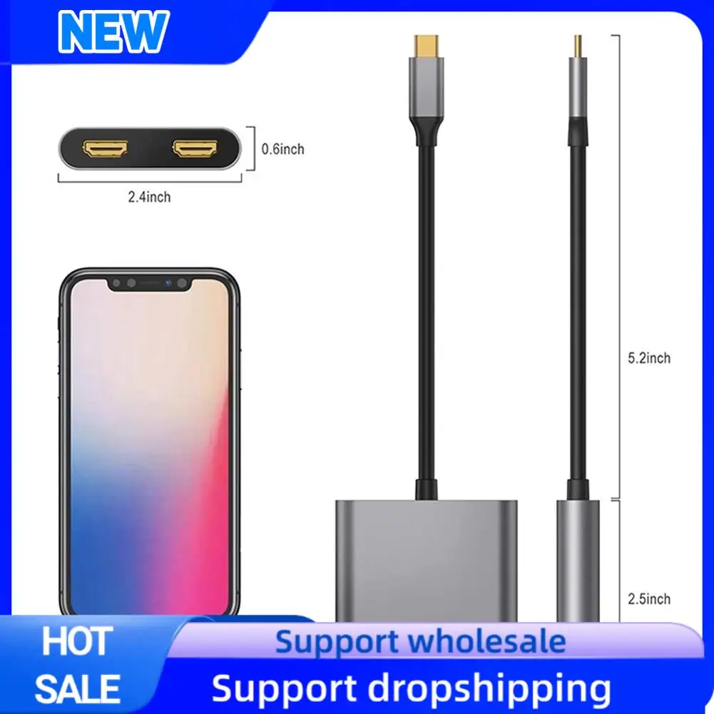 

Оптимальный концентратор 4в1 USB типа C для двойного порта зарядки 4K HD, адаптер док-станции USB-C с поддержкой двухэкранного дисплея