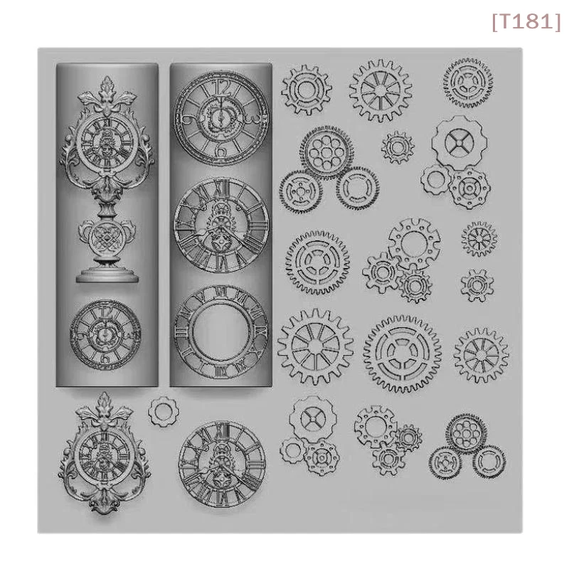 Exquisite Clock Gears 3D Silicone Nails Mold For Nail Charms DIY Nail Art Decorations Soft Stamping Mold Manicure Design Tools