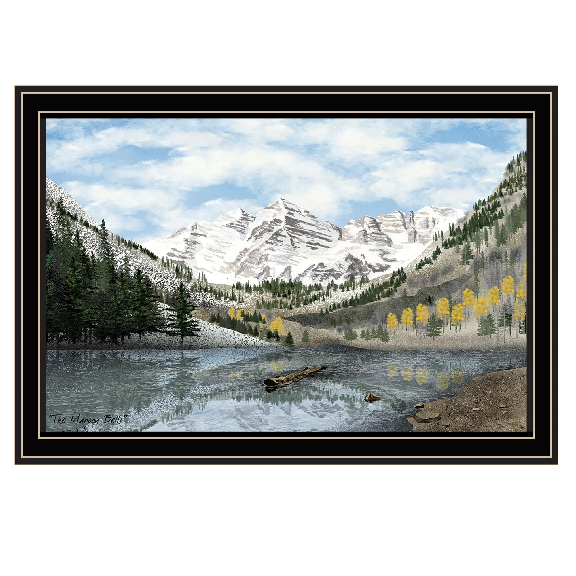

Trendy Decor 4U The Maroon Bells Black Framed Wall Art for Living Room, Bedroom Wall Art Print for Home Decor by Billy Jacobs