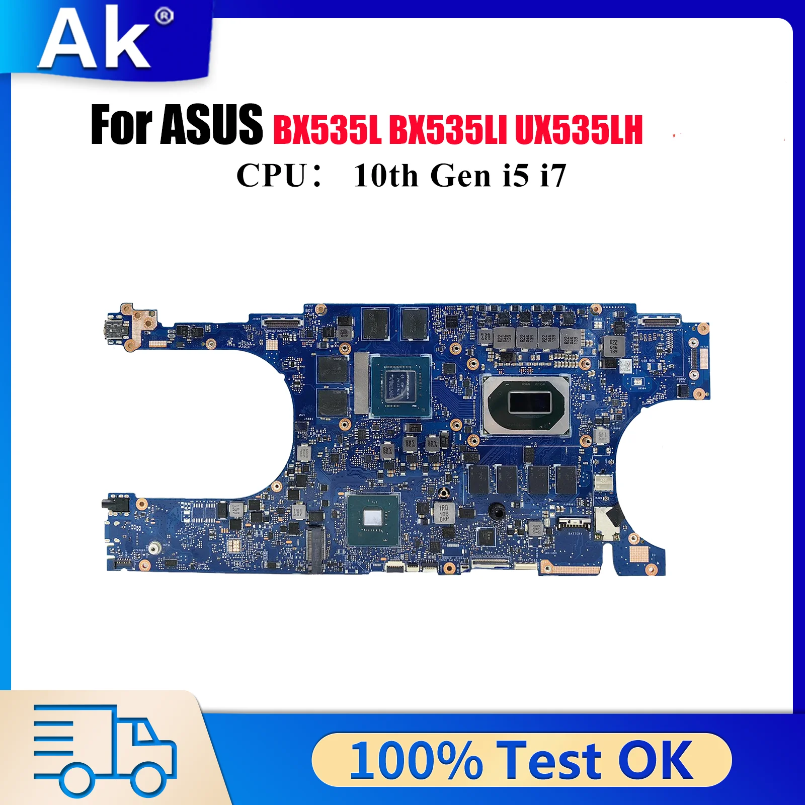 

UX535LH Материнская плата для ноутбука ASUS ZenBook UX53Li BX535L UX53LH BX535LH BX535LI UX535 Материнская плата для ноутбука с 10-го поколения i5 i7