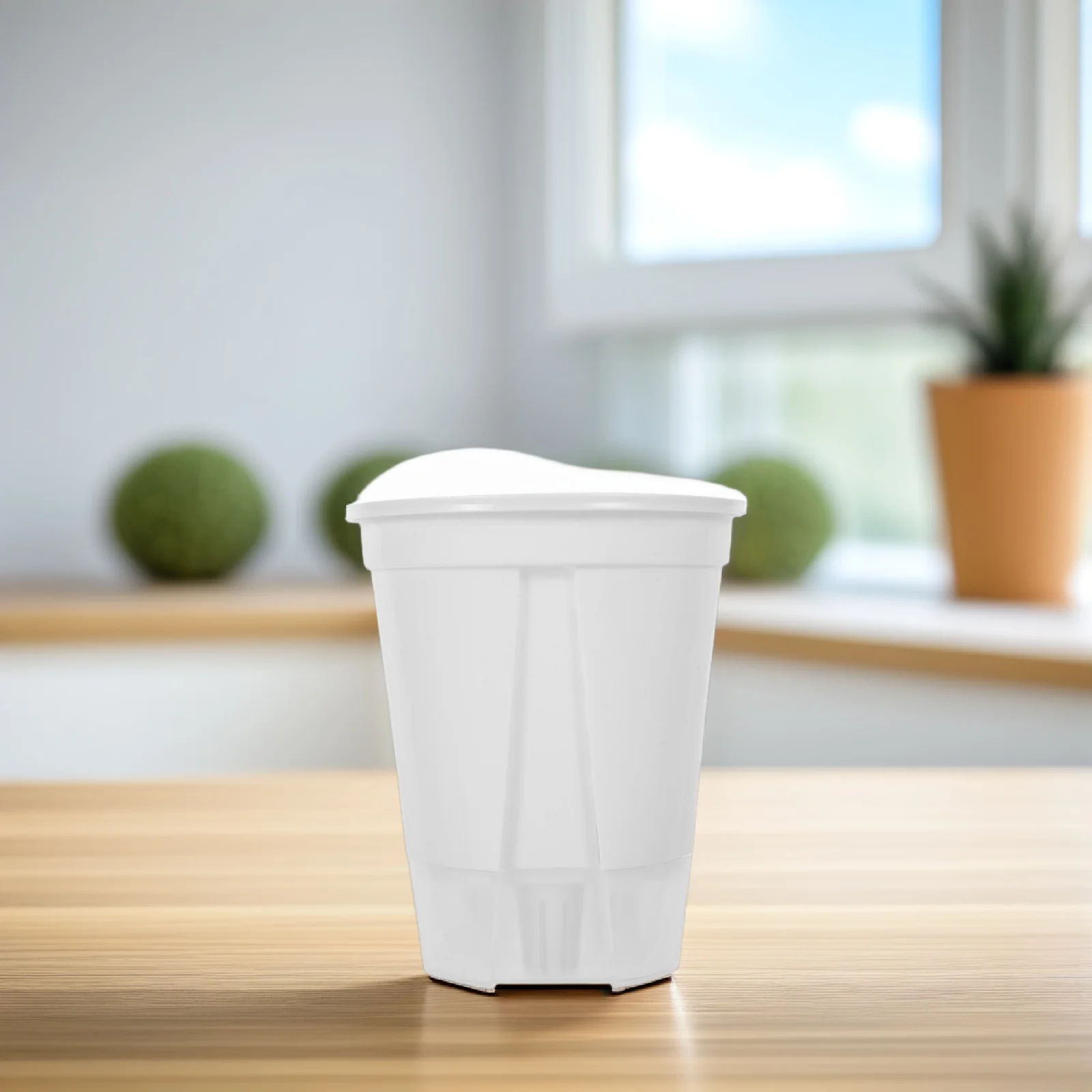 

5pcs Self Watering Plant Pots Transparent White 12cm Diameter 14cm Height Lazy Basin For Indoor Plants