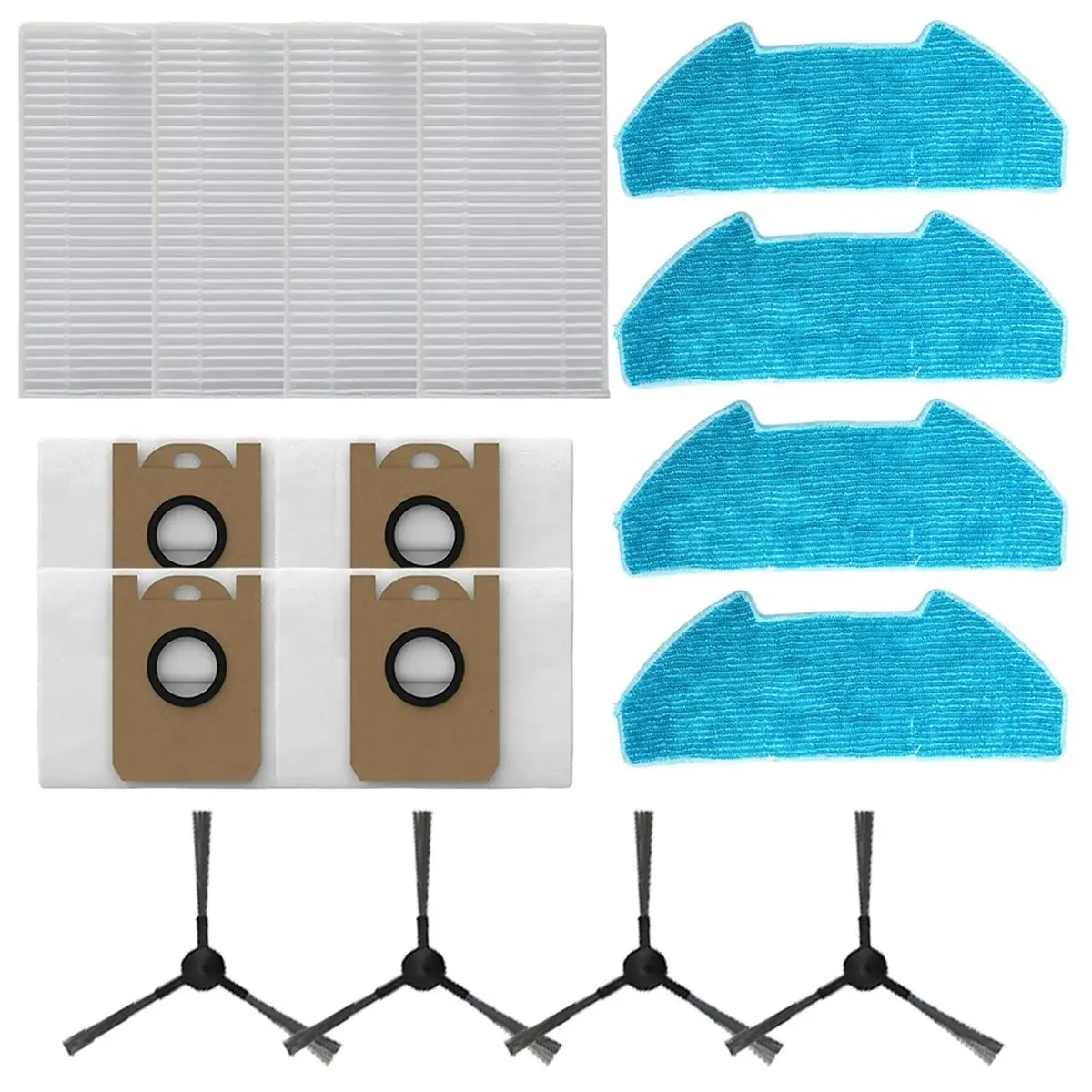 A56K Filter Mop Cloth Dust Bag Side Brush Kit Traps Dust Particles for R10 Cordless Robot Vacuum Cleaner Accessory