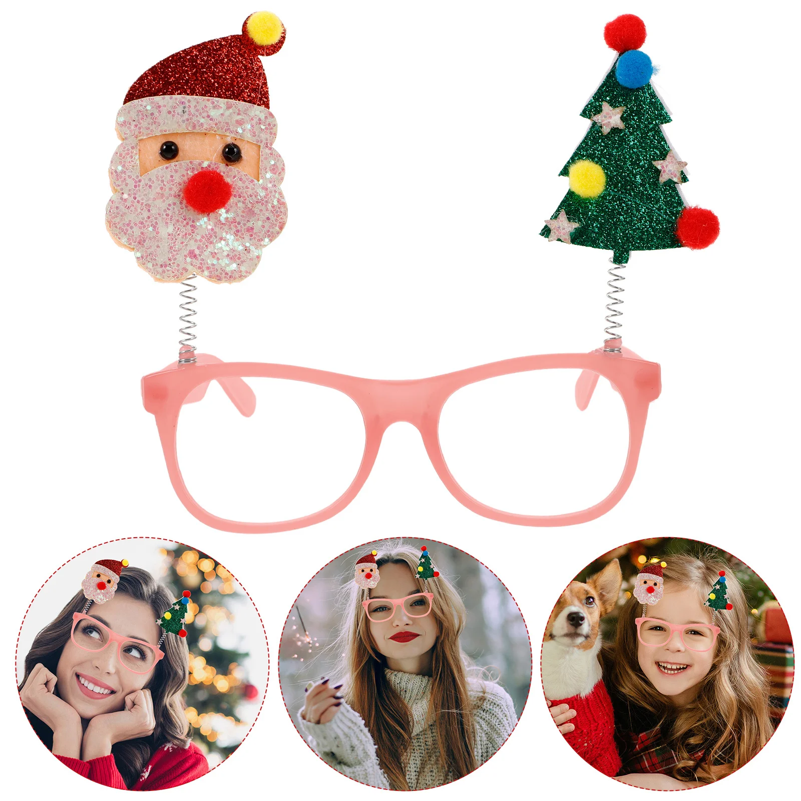 

Xmas Party Glasses Christmas Sunglasses Frames Santa Hat Snowman Design Holiday Photo Props Christmas Tree Glasses