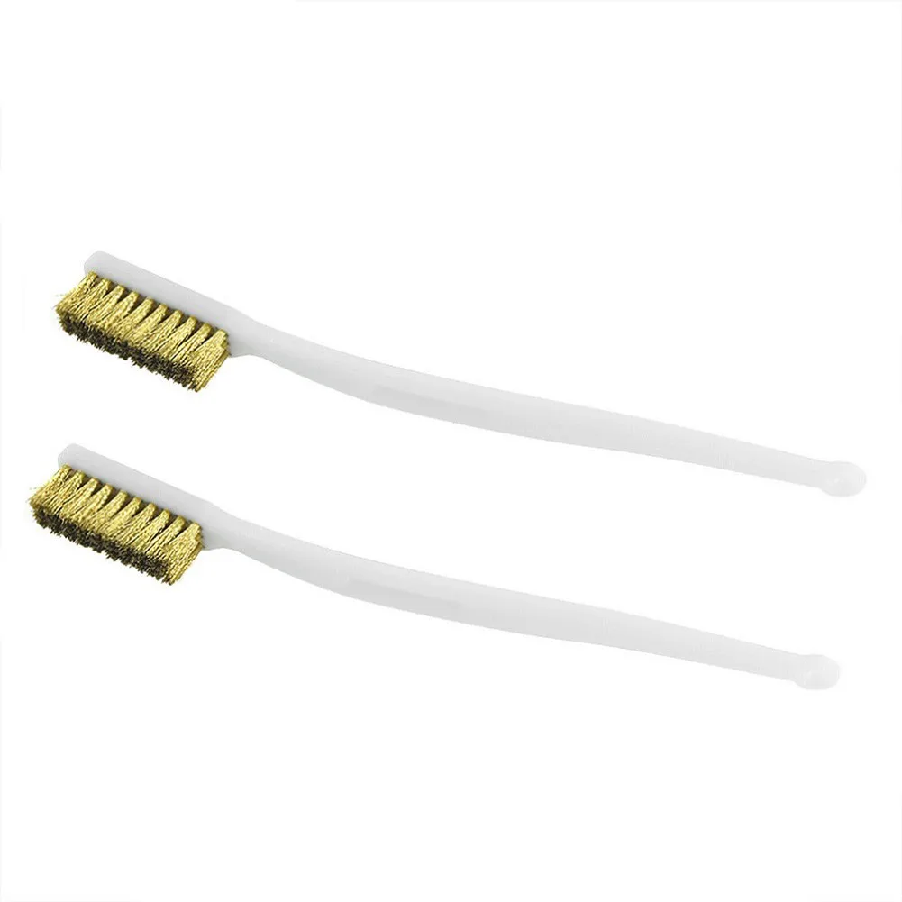 

2pcs Wire Brush Copper Industrial Light Scrubbing Plastic Handle Set Toothbrush Wire Brush New Practical Useful