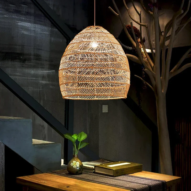 

Chinese Style Handmake Rattan Pendant Lights Vintage Hanglamp Loft Living Room Dining Room Home Decor E27 Suspension Luminaire