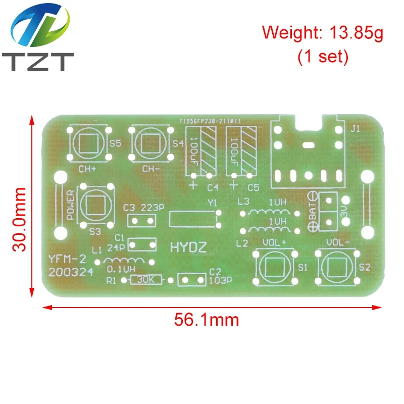 76-108MHz FM Stereo Radio DIY Kit Wireless FM Receiver Module Frequency Modulation Electronics Soldering Practice Project