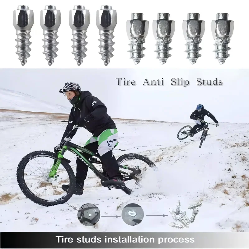100pcs Car Snow Tyre Studs Screw Wheel Lugs Tire Stud Anti Skid Spikes Winter Protect 4*9mm/12mm For Motorcycle Truck Bicycle