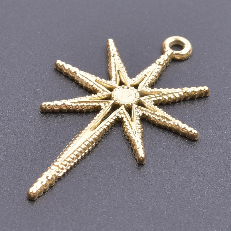 5pcs/Lot Gold Color Multistyle Charm Sun Evil Eye Pendant Vintage Accessories For Women Stainless Steel Charm DIY Jewelry Making